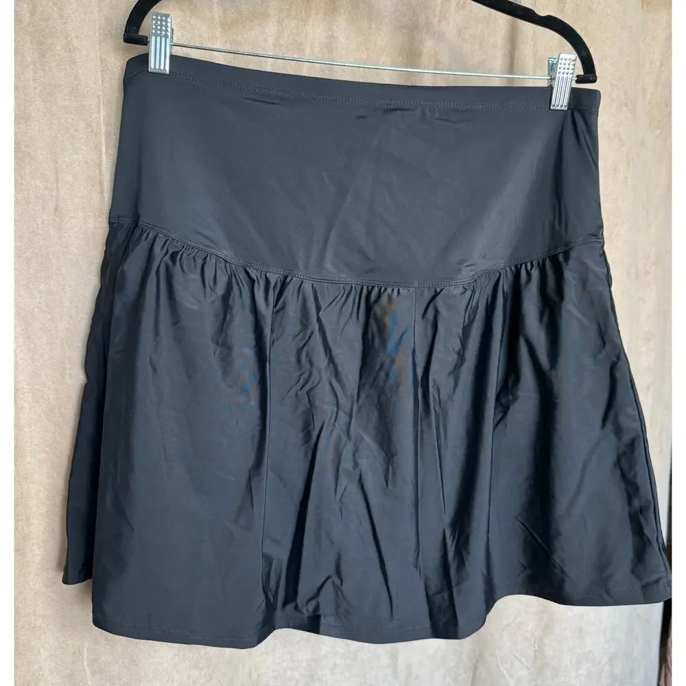 Island Escape Black Skort Swim Bottom 24W NWT Skirt